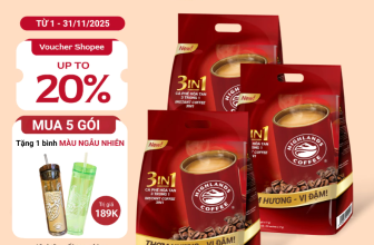 Cà Phê Highlands Coffee 3in1 Hòa Tan hộp 50 Gói x 17gr x 3 Túi